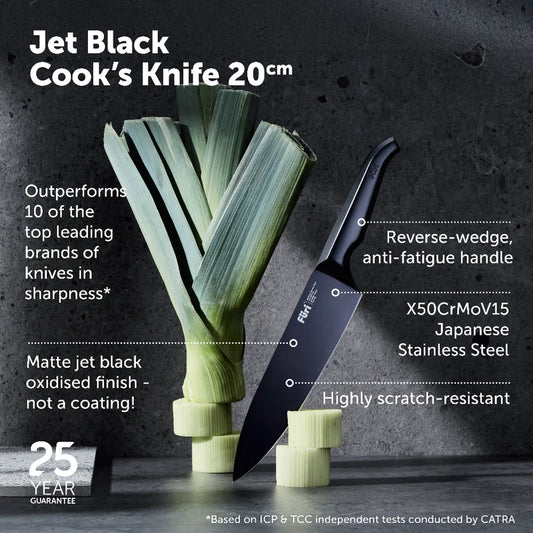 Furi Pro Jet Black Cooks Knife 20cm