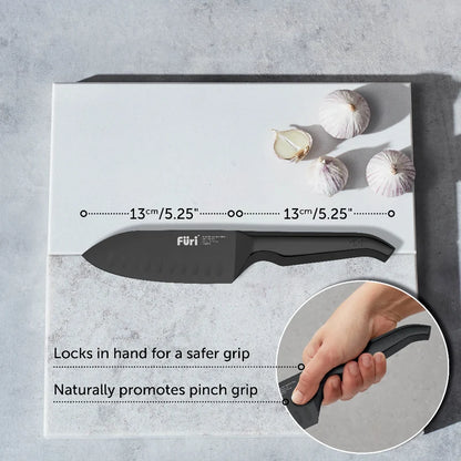 Furi Pro Jet Black East/West Santoku Knife 13cm