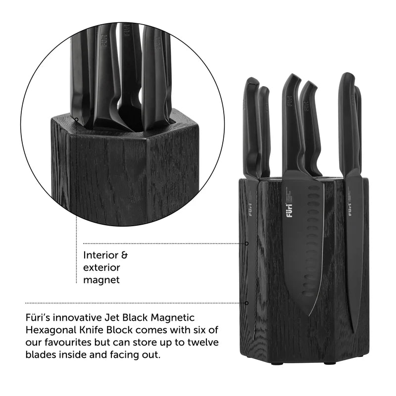 Furi Pro Jet Black Hexagonal Block Set 7pce