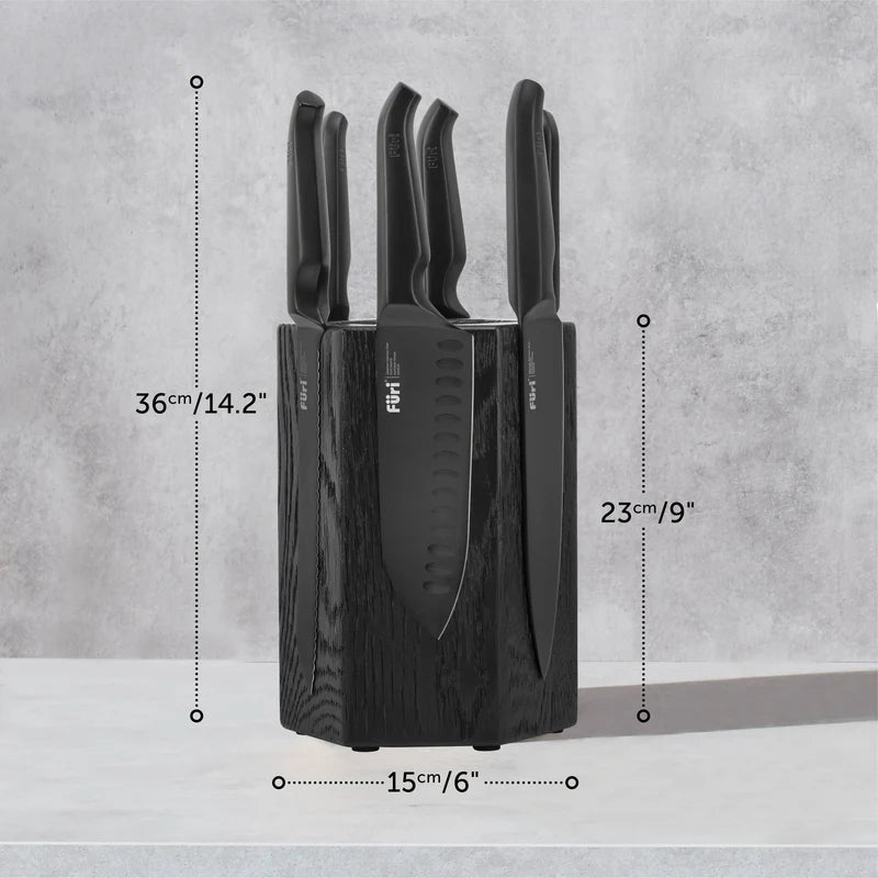Furi Pro Jet Black Hexagonal Block Set 7pce