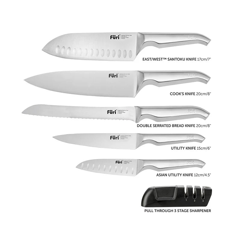 Furi Pro 7pce Open Slat Knife Block Set