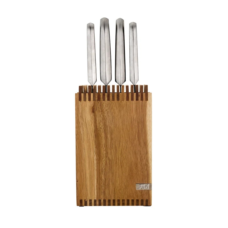Furi Pro 5pce Acacia Open Slat Knife Block Set