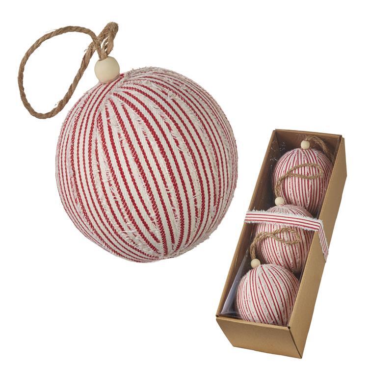 Hanging Ticking Stripe  Ball 4"