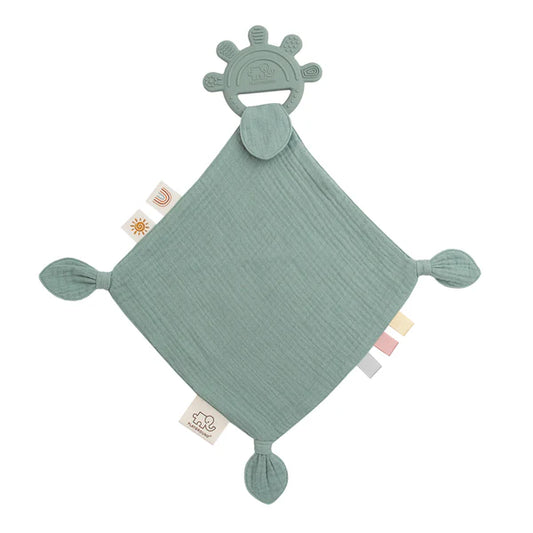 Silicone Teether with Muslin - Sage