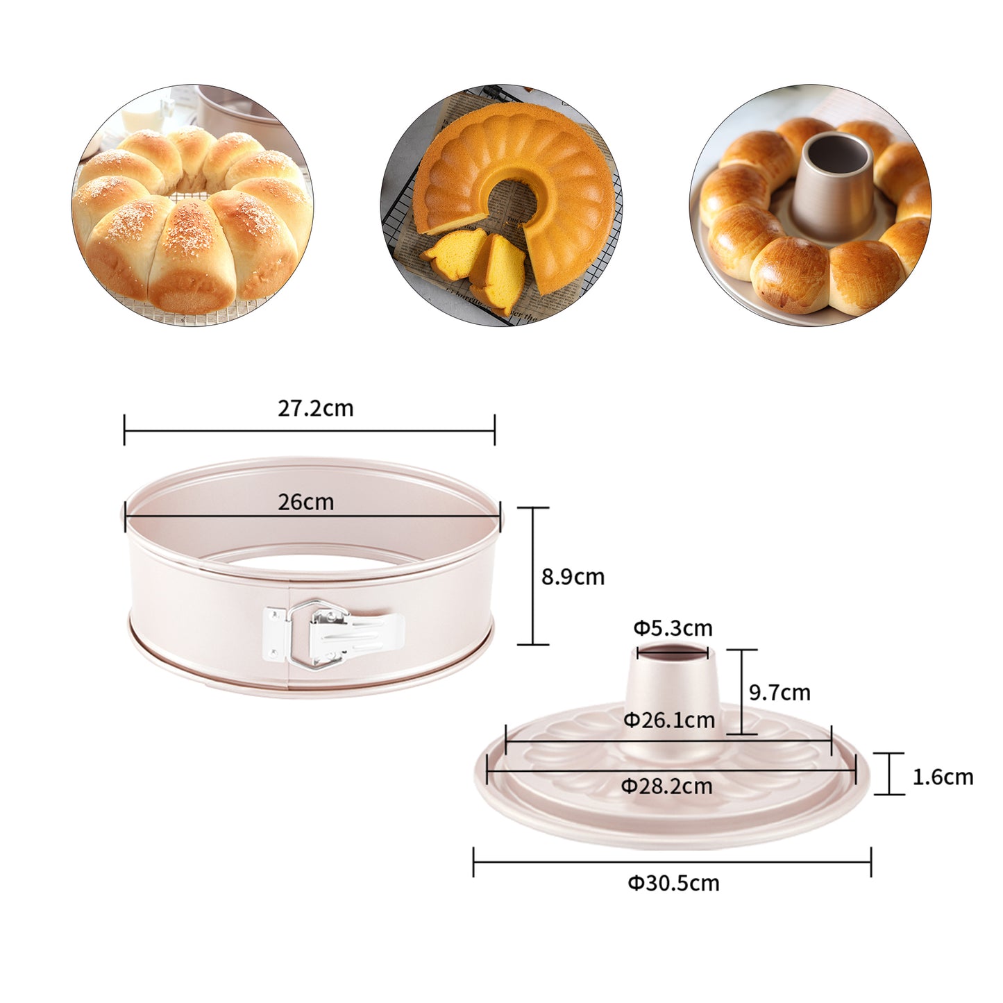 Springform Cake Pan 27cm with 2x Bases