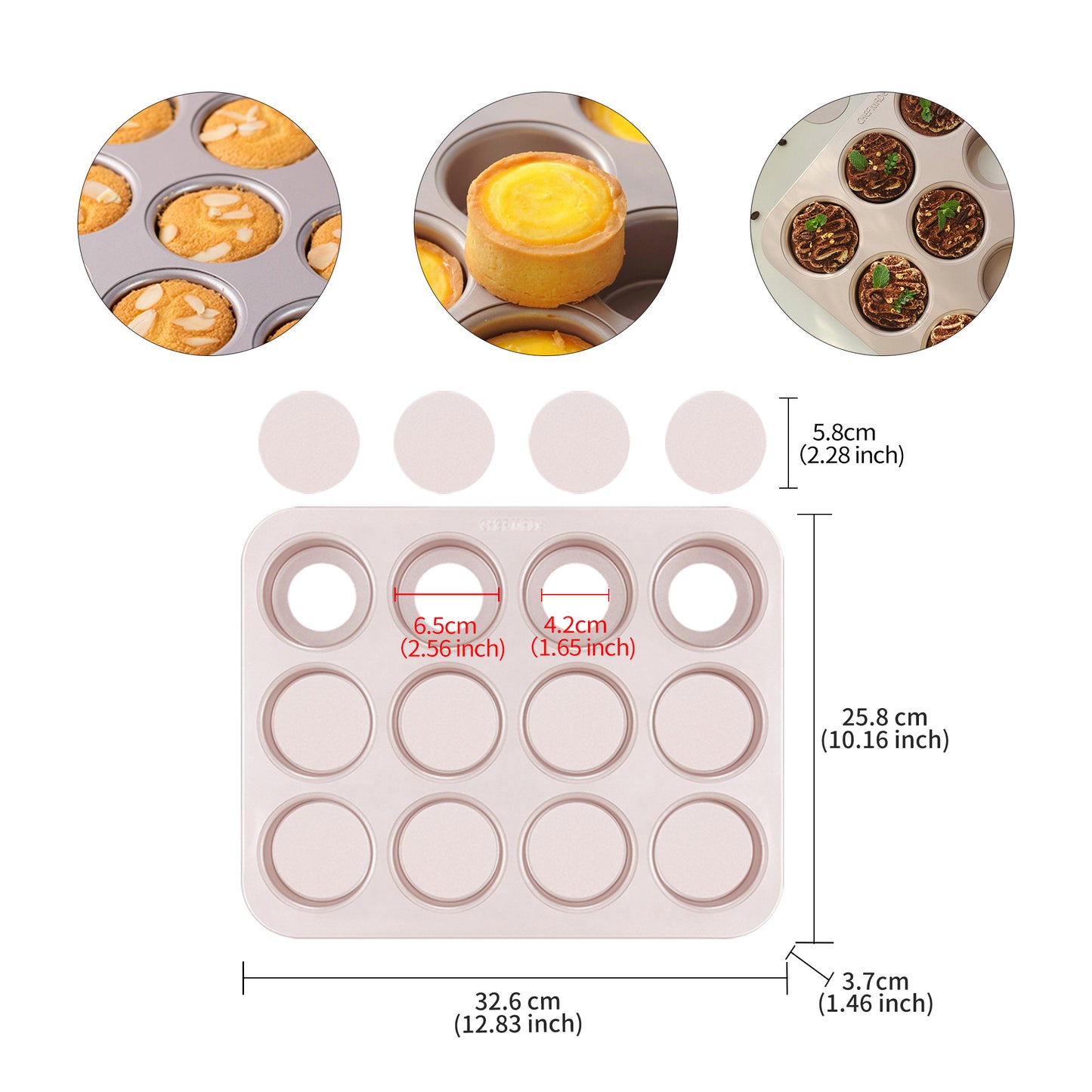English Muffin Pan with Loose Bottom - 12 Cup