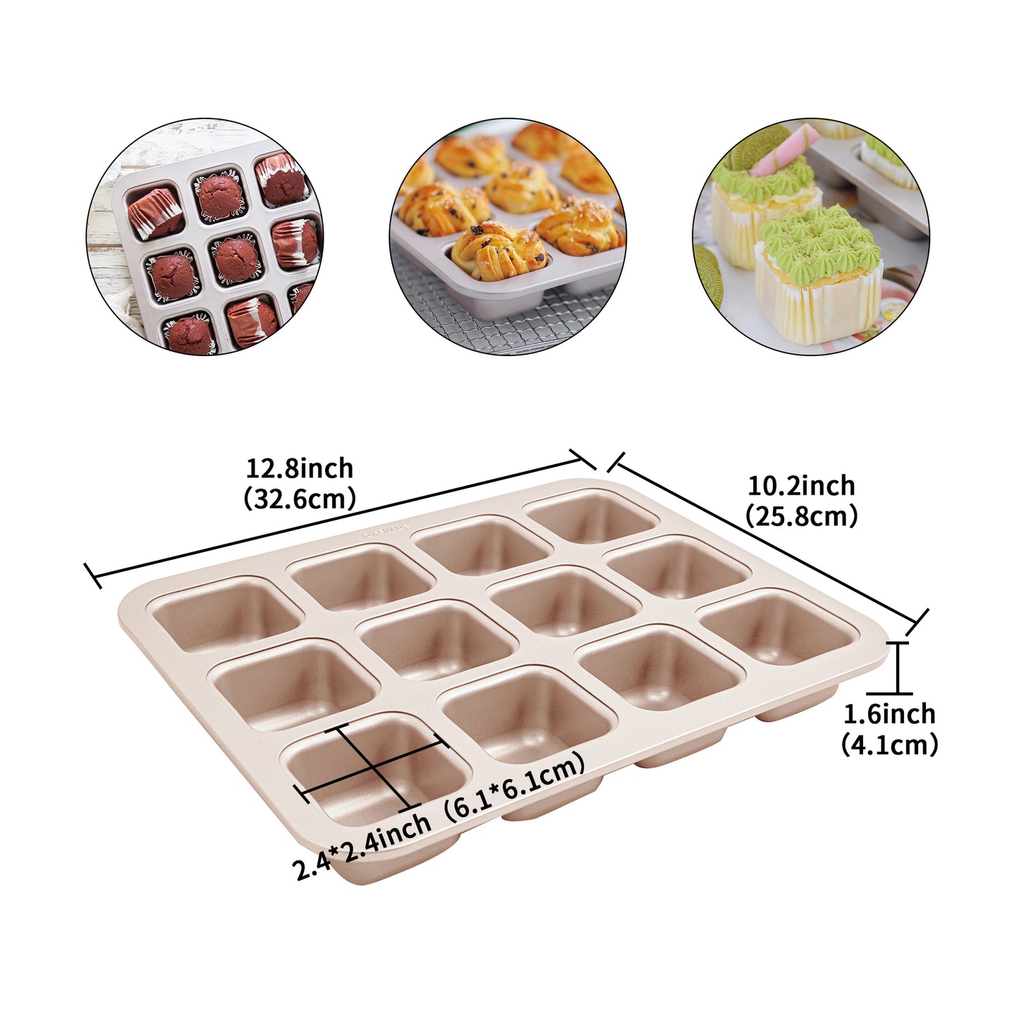 Square Mould Pan - 12 Cup