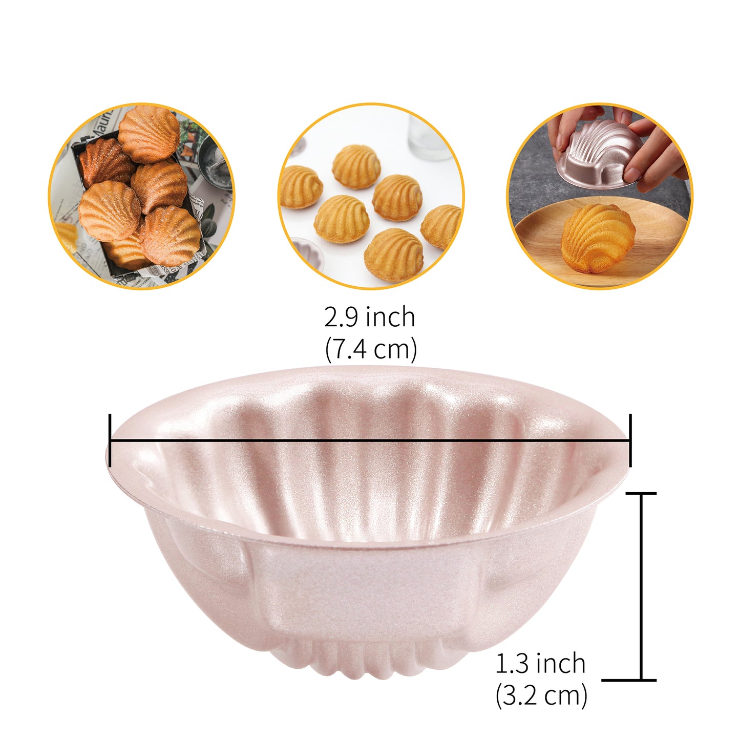 Mini Madeleine Shell Pan 7.4cm - Set 4