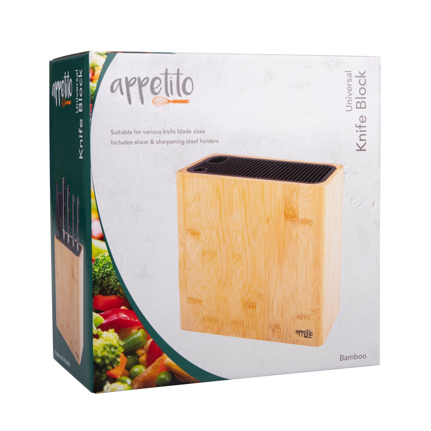 Rectangle Universal Knife Block | Bamboo (empty)