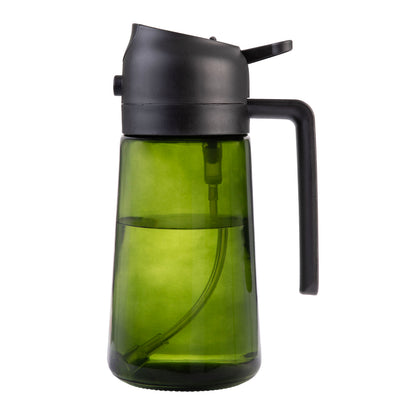 Dual Function Oil Sprayer & Pourer | Green Glass Black