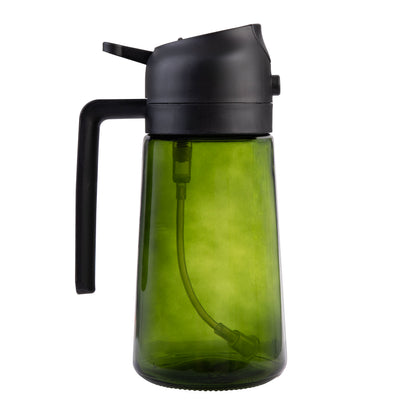 Dual Function Oil Sprayer & Pourer | Green Glass Black