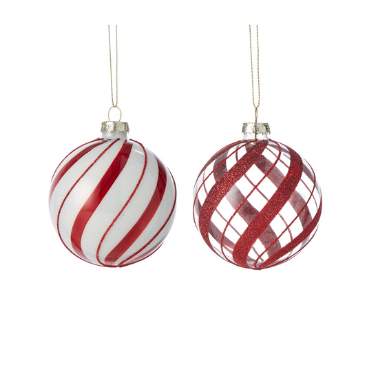 Hanging Glass Candy Stripe Ornament