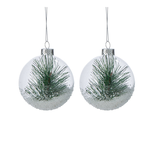 Hanging Glass Snowdome Ornament