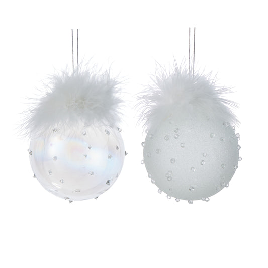 Hanging Glass Feather Sputnik Ornament