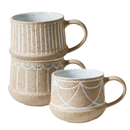 Natural Entertainer Mug w/Etching Asst 3pk