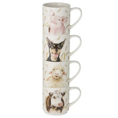 Farmyard Faces Stackable Mugs