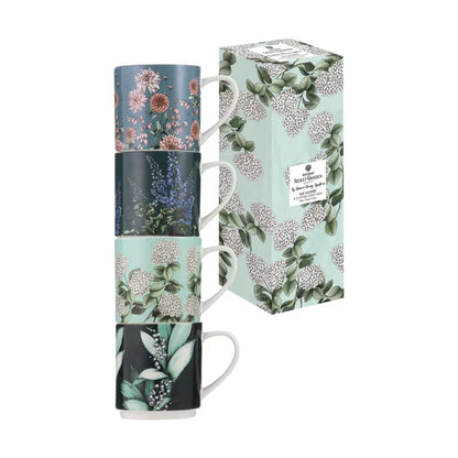 Secret Garden Blue Stackable Mugs