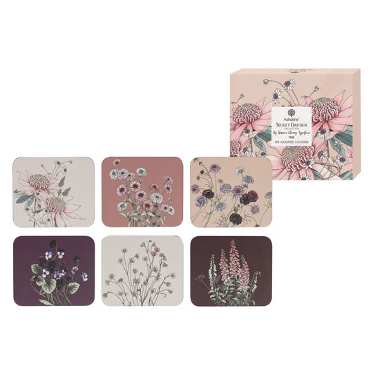 Secret Garden Pink Coasters pk6