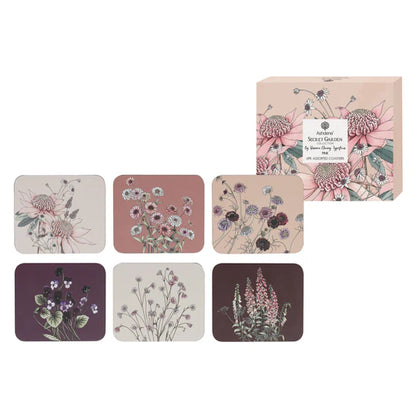 Secret Garden Pink Coasters pk6