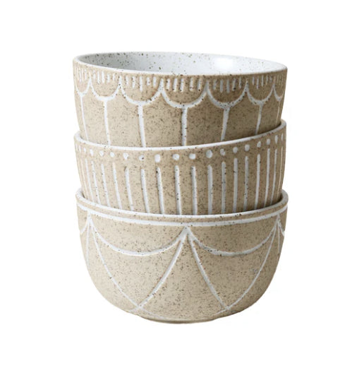 Natural Entertainer Condiment Bowls w/Etching 3pk