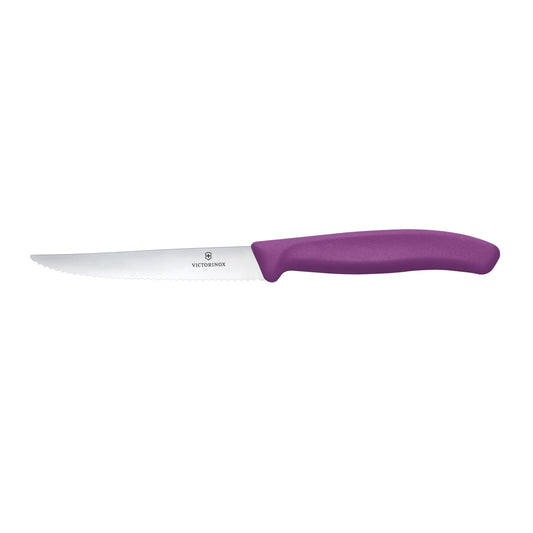 Victorinox Steak Knife Pointed Wavy Edge | New Purple
