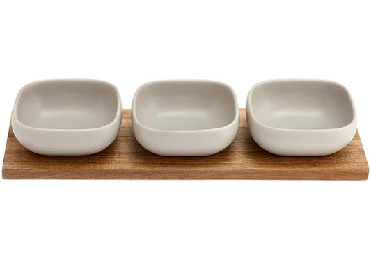 Essentials Bowl & Tray Set - Stone