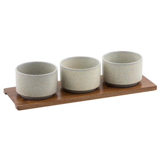 Eden 4pce Bowl & Tray Set | Cream