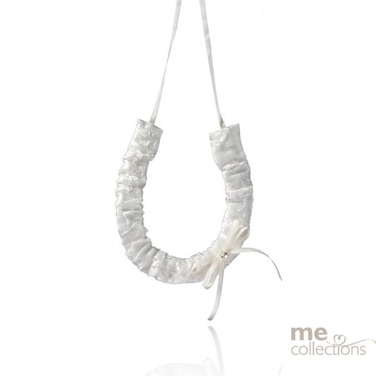 Horseshoe Silk White Satin Overlay