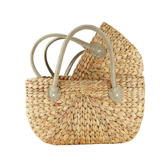 Harvest Basket with Sage Suede Handle