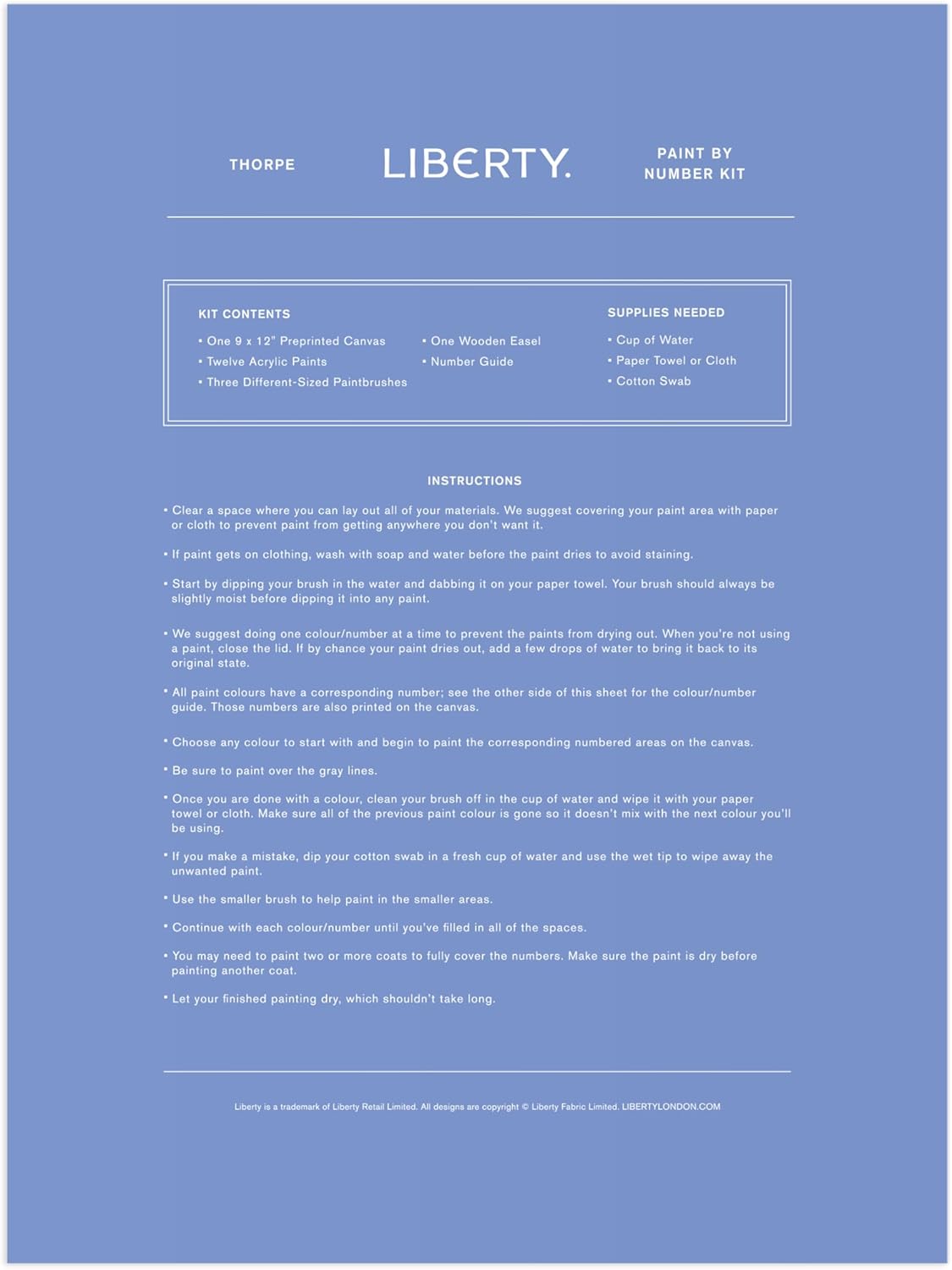 Liberty Thorpe Paint by Number Kit