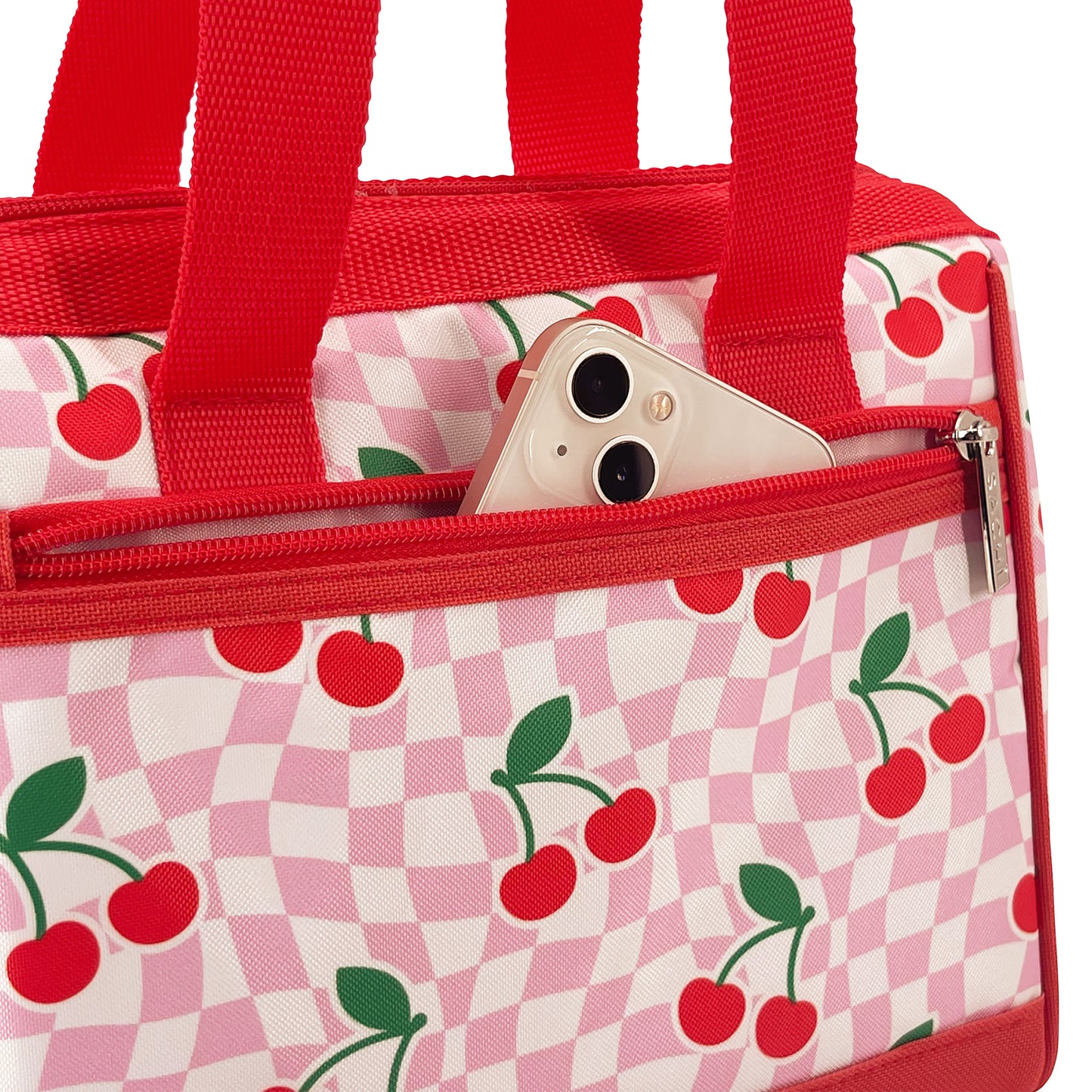 Sachi Style 34 Insulated Lunch Bag - Chequered Cherries