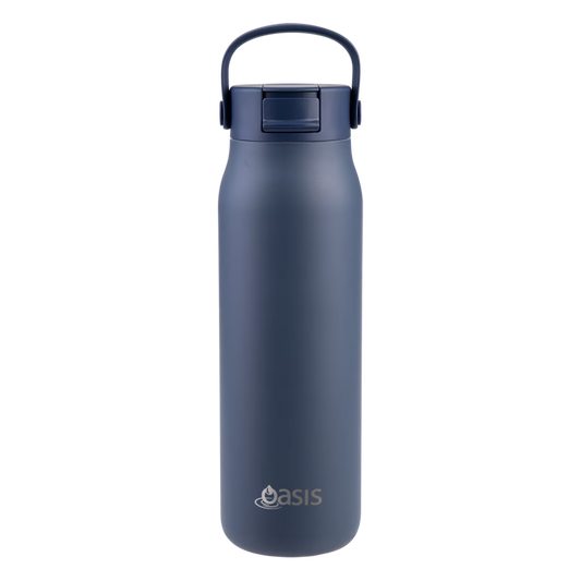 Oasis 'Sorrento' Sipper Bottle S/S Ceramic Lined 900ml | Indigo