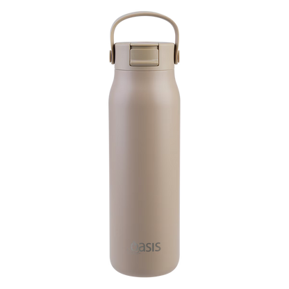Oasis 'Sorrento' Sipper Bottle S/S Ceramic Lined 900ml | Latte