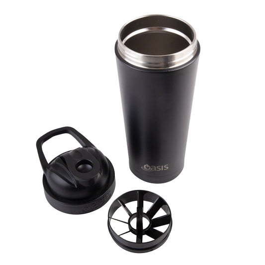 Double Wall Insulated Protein Shaker 700ml | Black