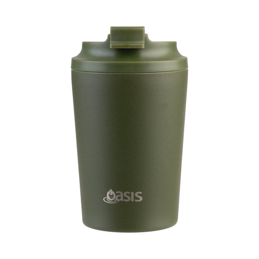 Ceramic Lined S/S Double Wall Coffee Cup | Forest Green 235ml