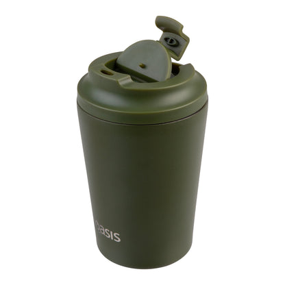Ceramic Lined S/S Double Wall Coffee Cup | Forest Green 360ml