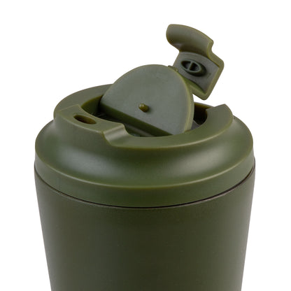 Ceramic Lined S/S Double Wall Coffee Cup | Forest Green 360ml