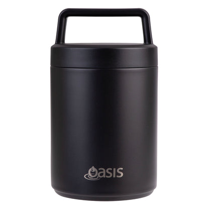 Insulated Food Flask with Handle & Spoon | Black 480ml