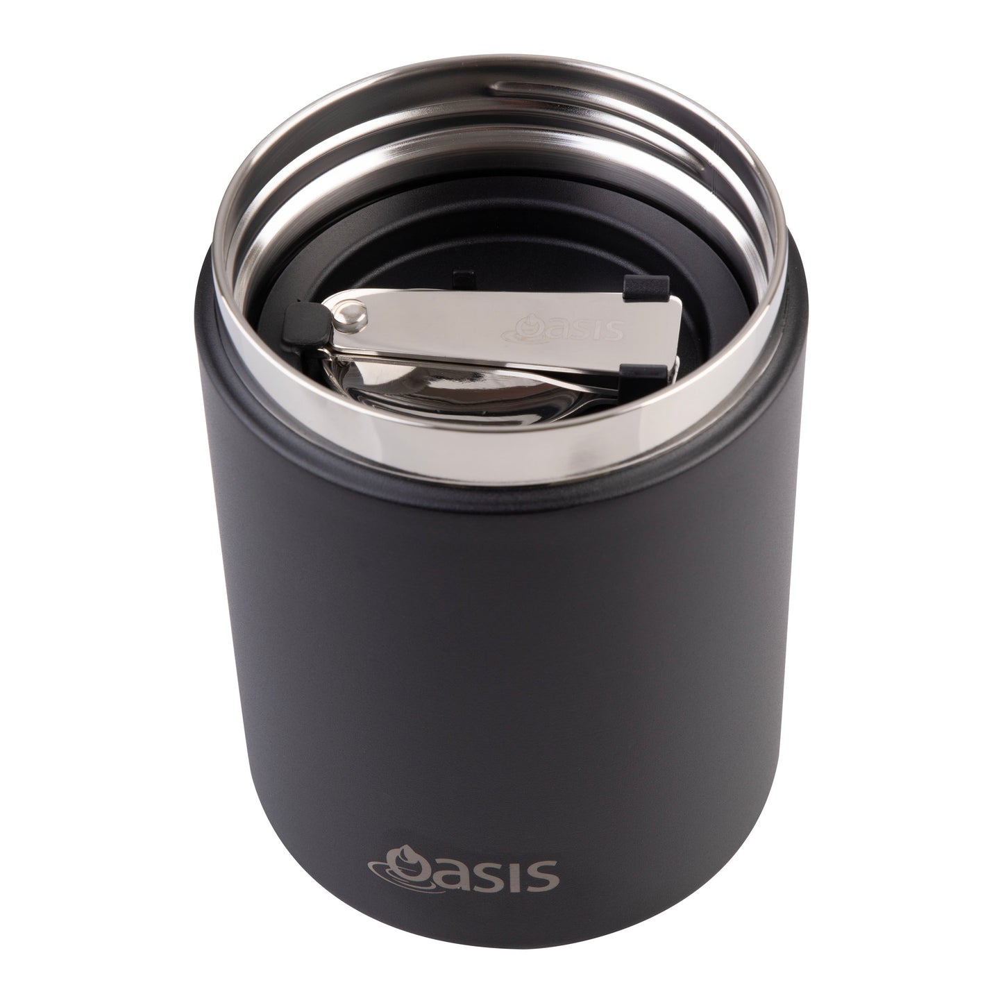 Insulated Food Flask with Handle & Spoon | Black 480ml
