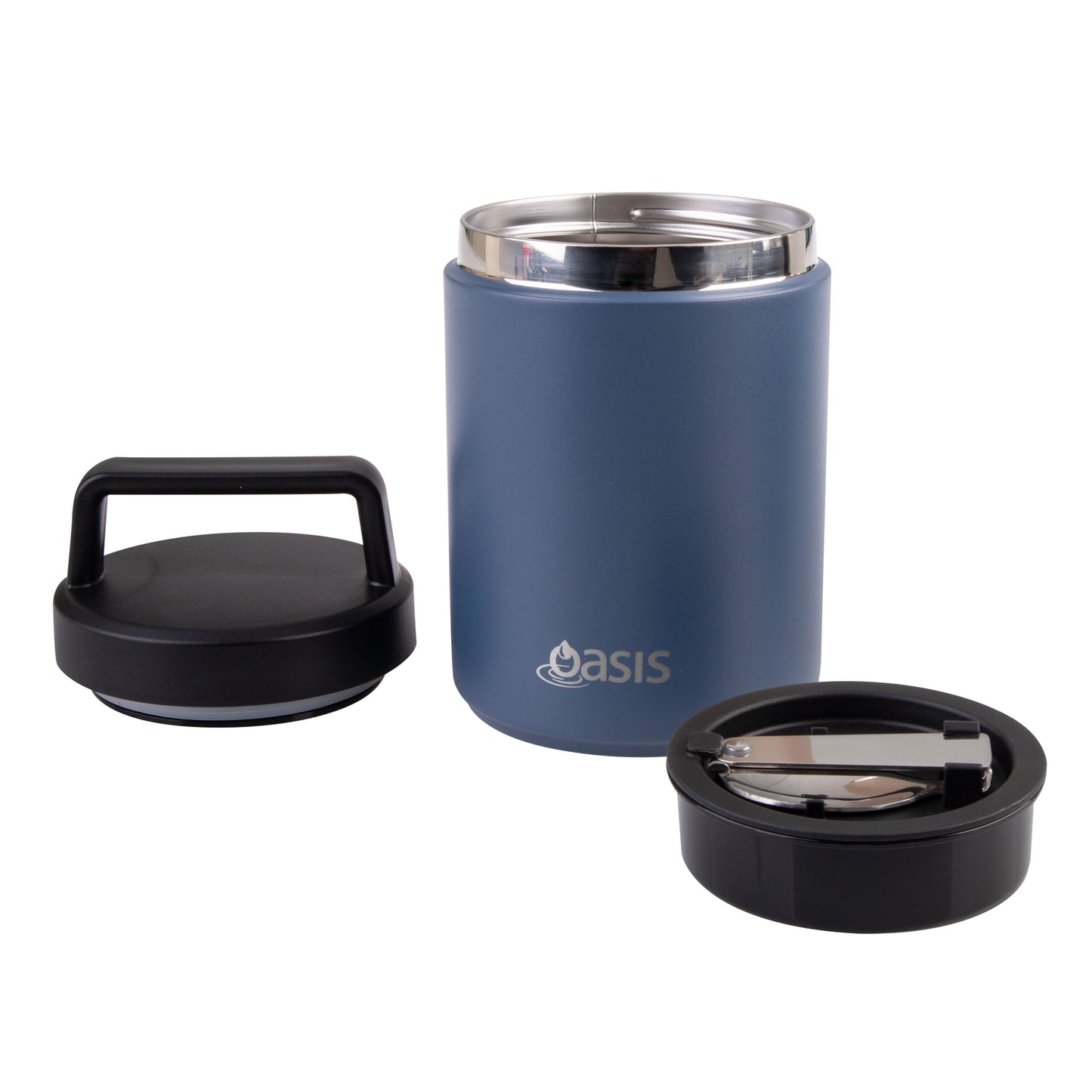 Insulated Food Flask with Handle & Spoon | Indigo 480ml