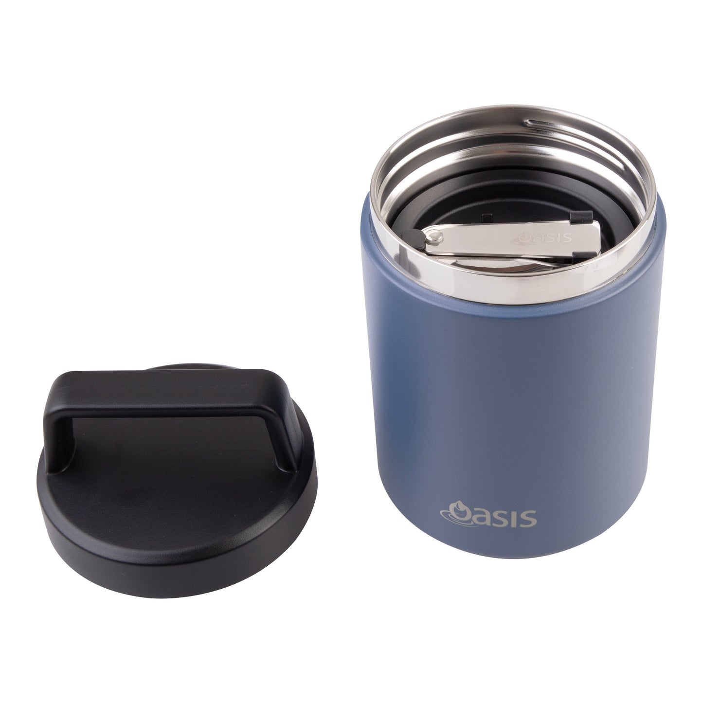 Insulated Food Flask with Handle & Spoon | Indigo 480ml
