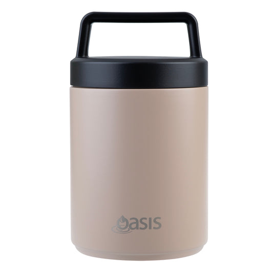 Insulated Food Flask with Handle & Spoon | Latte 480ml