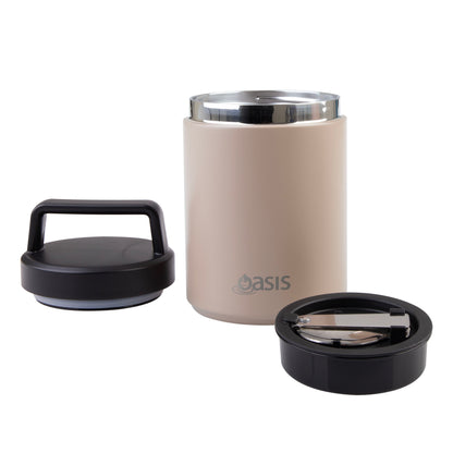 Insulated Food Flask with Handle & Spoon | Latte 480ml