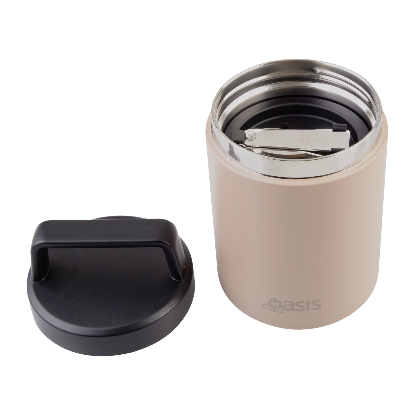 Insulated Food Flask with Handle & Spoon | Latte 480ml