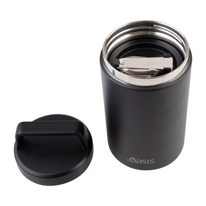 Insulated Food Flask with Handle & Spoon | Black 700ml