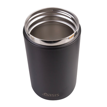 Insulated Food Flask with Handle & Spoon | Black 700ml