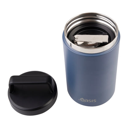 Insulated Food Flask with Handle & Spoon | Indigo 700ml
