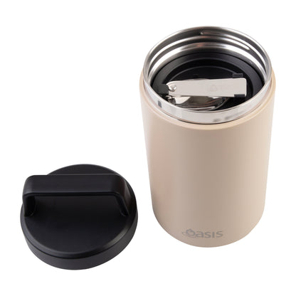 Insulated Food Flask with Handle & Spoon | Latte 700ml