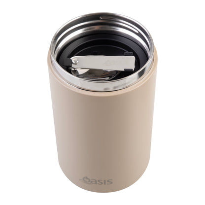 Insulated Food Flask with Handle & Spoon | Latte 700ml