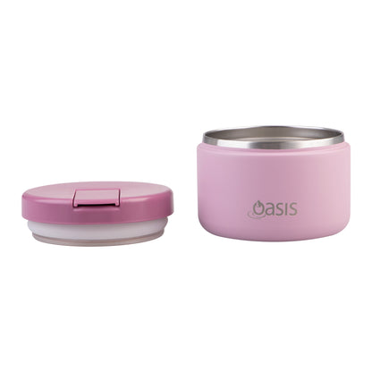 Double Wall S/S Insulated Food Flask w/Quick Release Lid | Blush 300ml